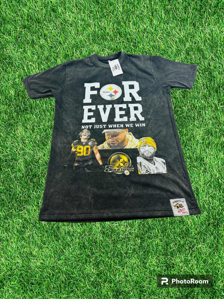 FADE TO BLACK (STEELERS LIMITED EDITION ACID WASH T-SHIRT)